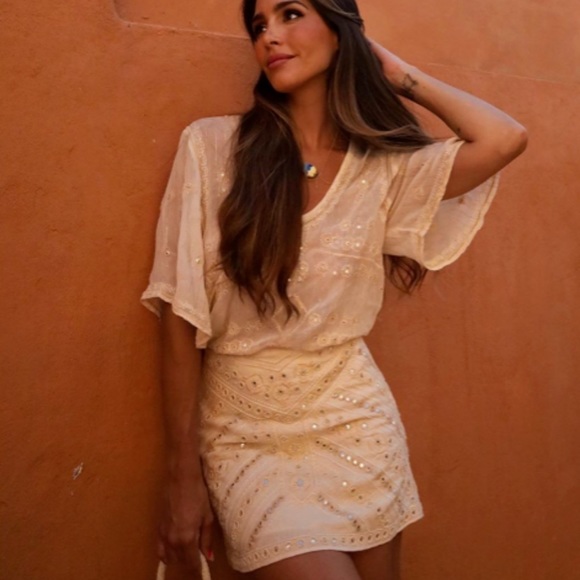 NWT ZARA Embroidered Ecru Matching Set - Picture 3 of 15